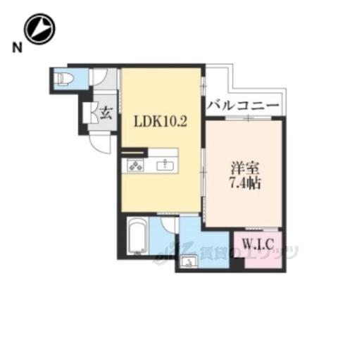 クオリスタ奈良(1LDK/1階)の間取り写真