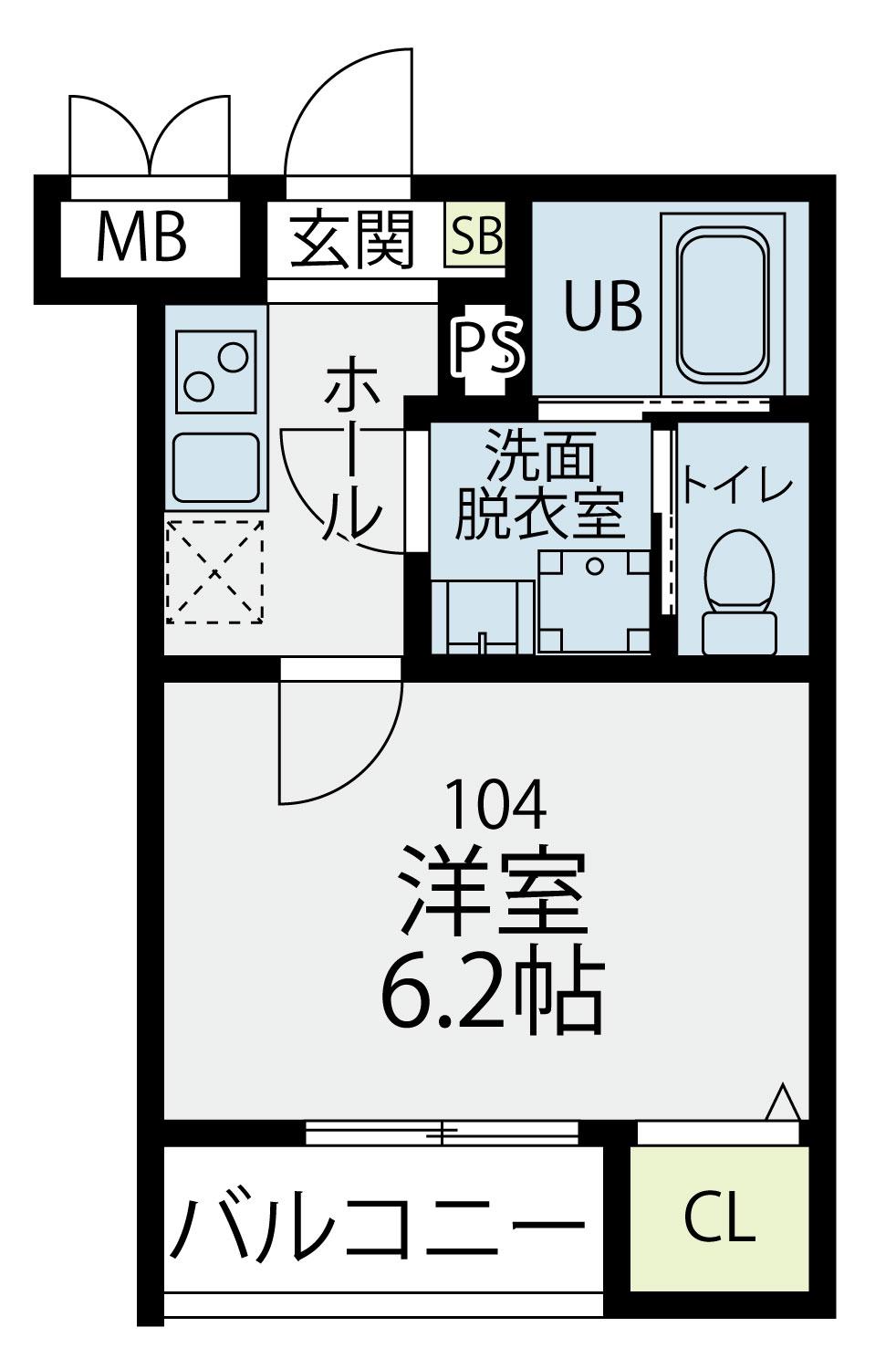 プラフィド(1K/1階)の間取り写真