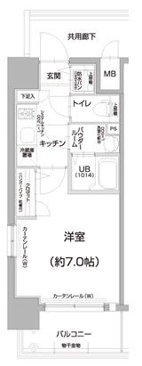 エスリード大阪城(1K/10階)の間取り写真