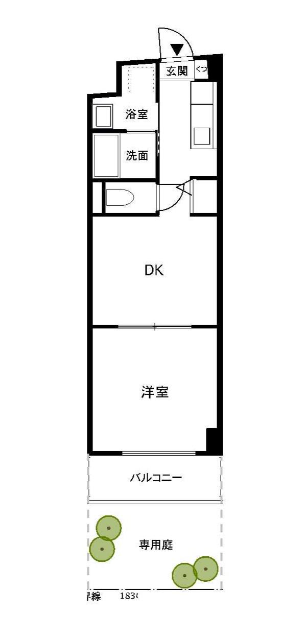 プリンセス昭和(1DK/1階)の間取り写真