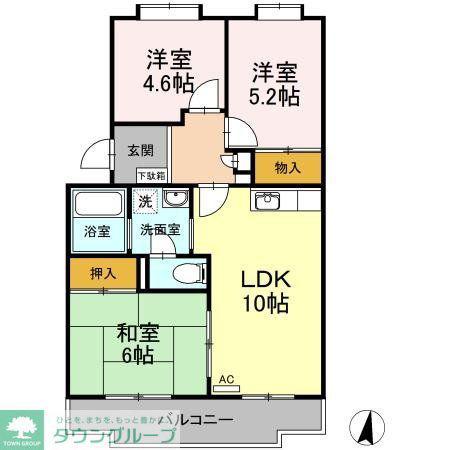 ルミエール湘南(3LDK/3階)の間取り写真