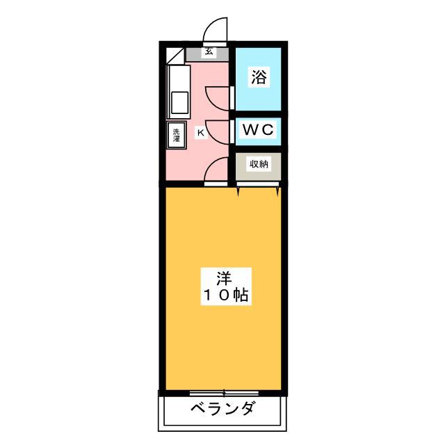ウィンビュ湘南(1K/2階)の間取り写真