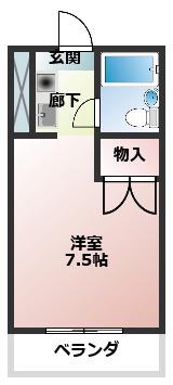 プレジデントKIMURA(ワンルーム/1階)の間取り写真