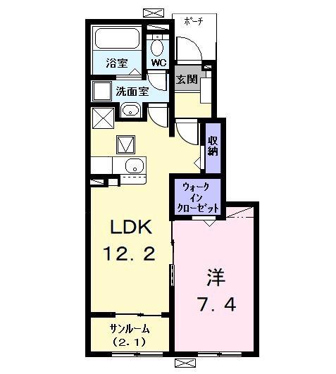 クラヴィーアV(1LDK/1階)の間取り写真