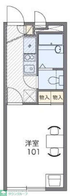 レオパレスフォレストフラワー(1K/2階)の間取り写真