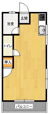 コーポうしじま 201号(ワンルーム/2階)の間取り写真
