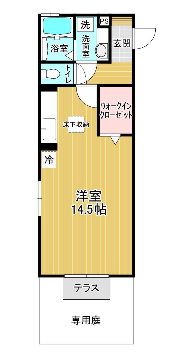 ラヴィショーA館(ワンルーム/1階)の間取り写真