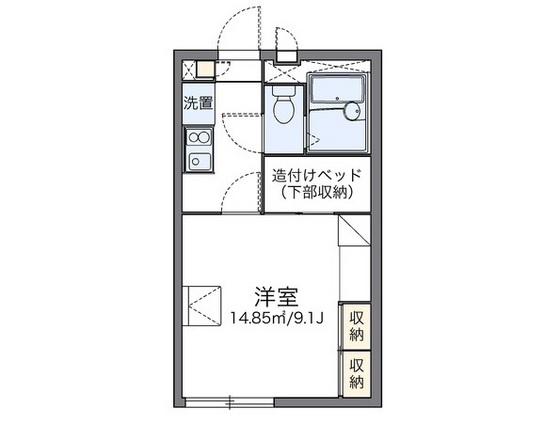 レオパレスホワイトグレー(1K/2階)の間取り写真