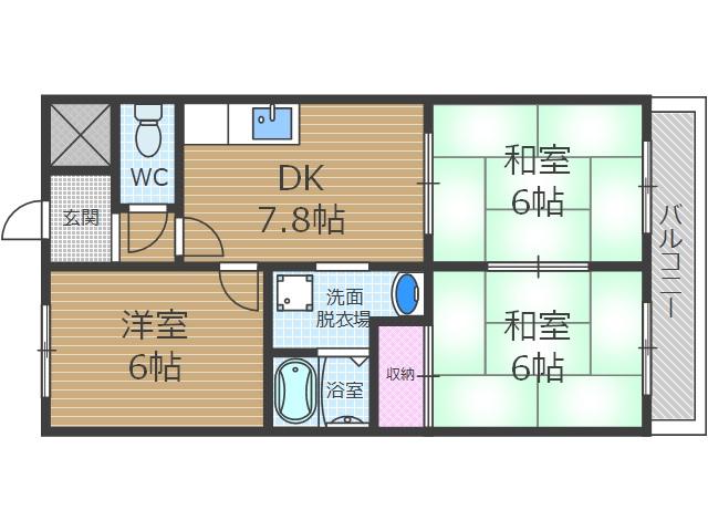 セフティ―フジ(3DK/2階)の間取り写真