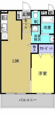 Y&M 胡桃(1LDK/1階)の間取り写真