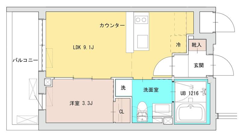 FOOTON桜新町(1LDK/2階)の間取り写真