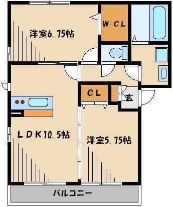 BRILLIANT FLATS(2LDK/3階)の間取り写真