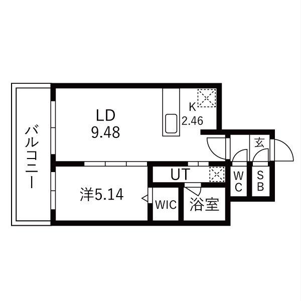 マエストラーレ山鼻(1LDK/3階)の間取り写真