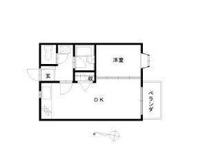 ラヴィー蒔田(1DK/2階)の間取り写真