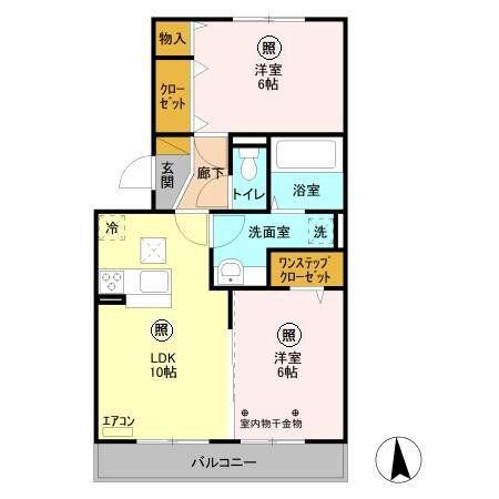 セントラルパーク(2LDK/1階)の間取り写真
