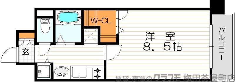 KAISEI本町通(1K/5階)の間取り写真