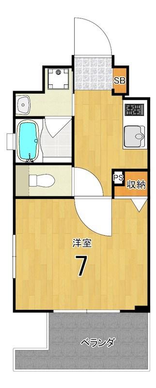 ベラジオレガシー京都西七条(1K/7階)の間取り写真