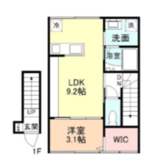 INTEGRAL凪(1LDK/2階)の間取り写真