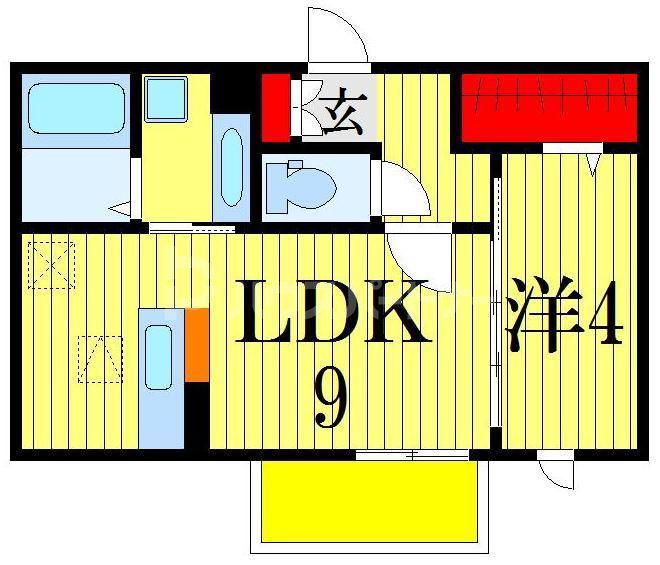 ラムサールJOY NARASHINO(1LDK/1階)の間取り写真