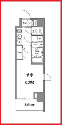 グランパセオ田端B(1K/3階)の間取り写真