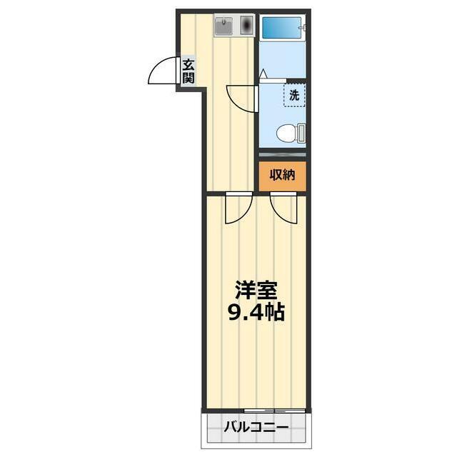 ガーデニアグレイス(1K/2階)の間取り写真