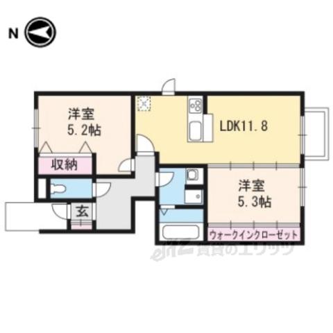 セジュールヒロ(2LDK/1階)の間取り写真