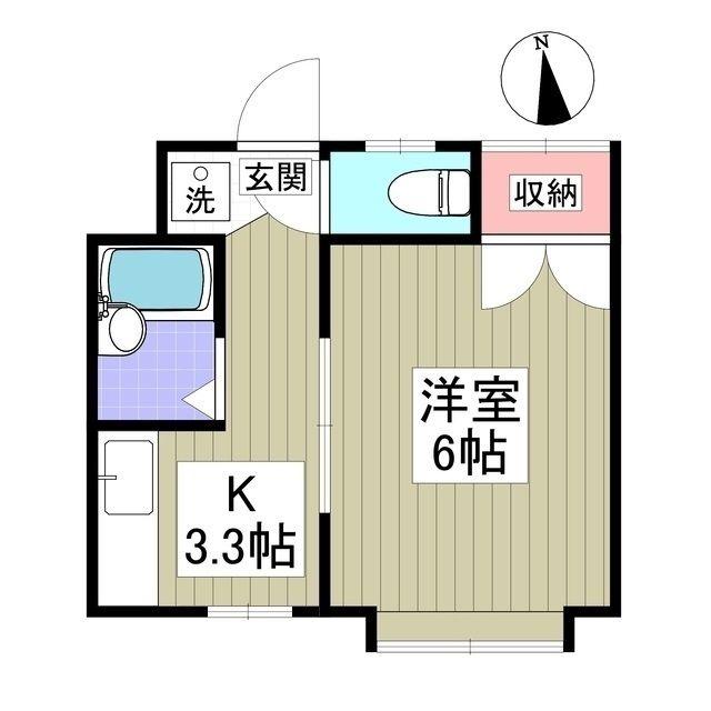 リブレス西川口IIB(1K/2階)の間取り写真