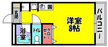レジデンス遊園前(ワンルーム/1階)の間取り写真