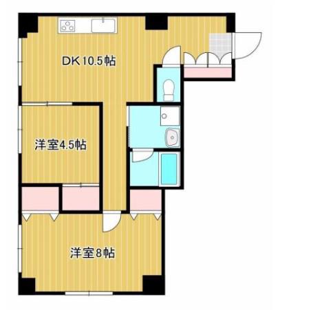 サニーテラス松川(2LDK/4階)の間取り写真