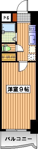 ロイヤル博多駅東(1K/14階)の間取り写真