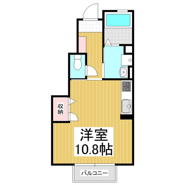 ハイム県ヶ丘(ワンルーム/1階)の間取り写真