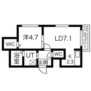 LIERRE発寒南(1LDK/2階)の間取り写真