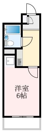 初芝ハイツ(1K/1階)の間取り写真