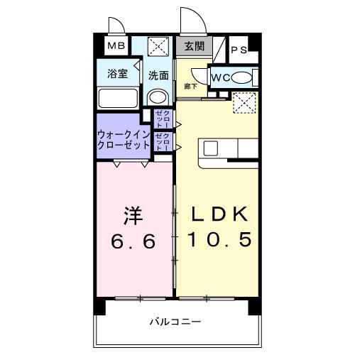 MAISON QOO(1LDK/4階)の間取り写真