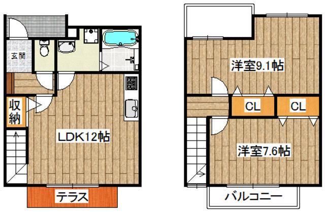ライズハイツ(2LDK/1階)の間取り写真