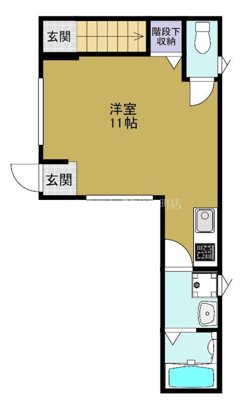 LIB弁天町(ワンルーム/1階)の間取り写真