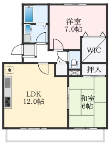 セレノ高石(2LDK/1階)の間取り写真