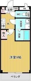 アブニール向台(1K/3階)の間取り写真
