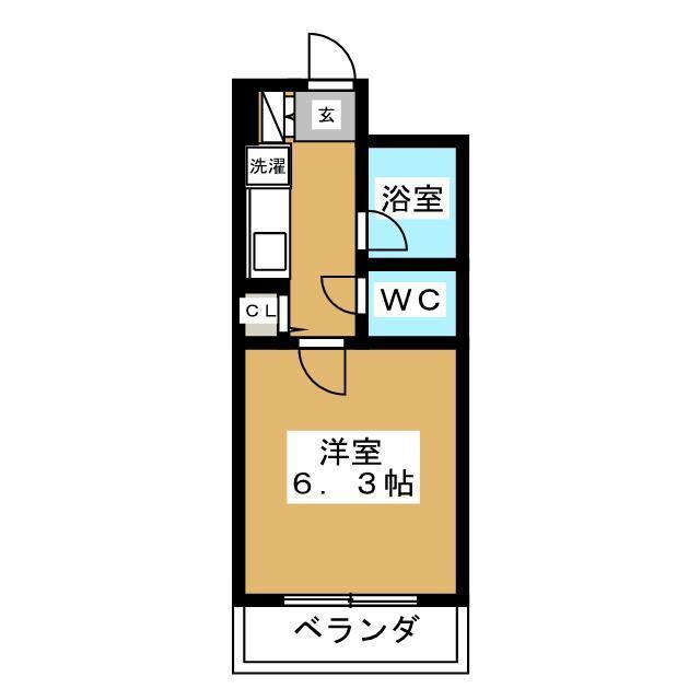 シャトレゲンジ(1K/2階)の間取り写真