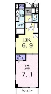 サニーヴィラ西新井(1DK/1階)の間取り写真