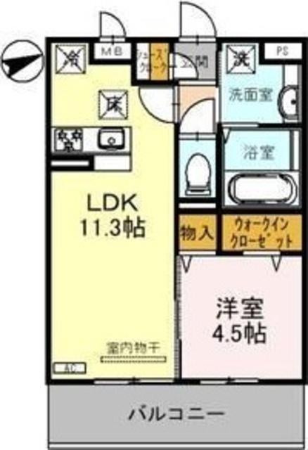 SEJOUR YUTOHA(1LDK/1階)の間取り写真