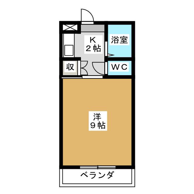 グランパス・II(1K/2階)の間取り写真