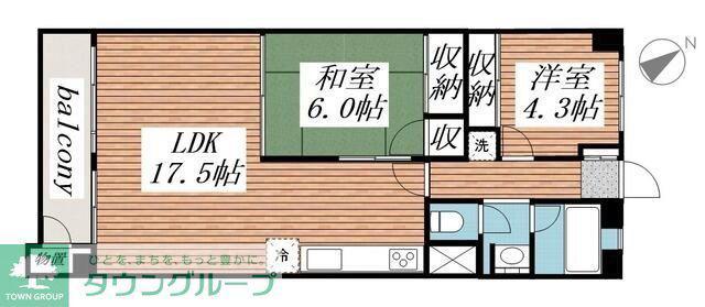 海神コーポ(2LDK/1階)の間取り写真