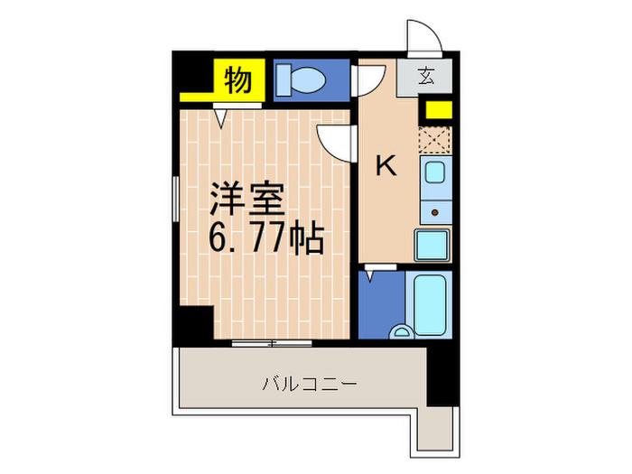 ソルジェンテハンター坂(1K/2階)の間取り写真