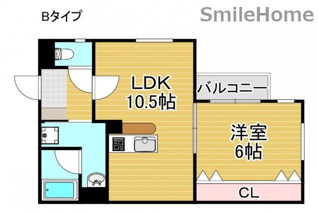 ARCASA KISHINOSATOI(1LDK/2階)の間取り写真