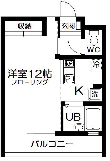 ラフィネ王子(ワンルーム/3階)の間取り写真