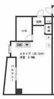 ユニック旗の台(ワンルーム/4階)の間取り写真