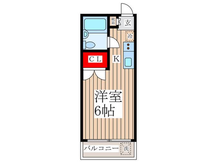 キャビンタコス(1K/1階)の間取り写真