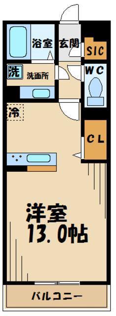 サンクフレール(1K/2階)の間取り写真