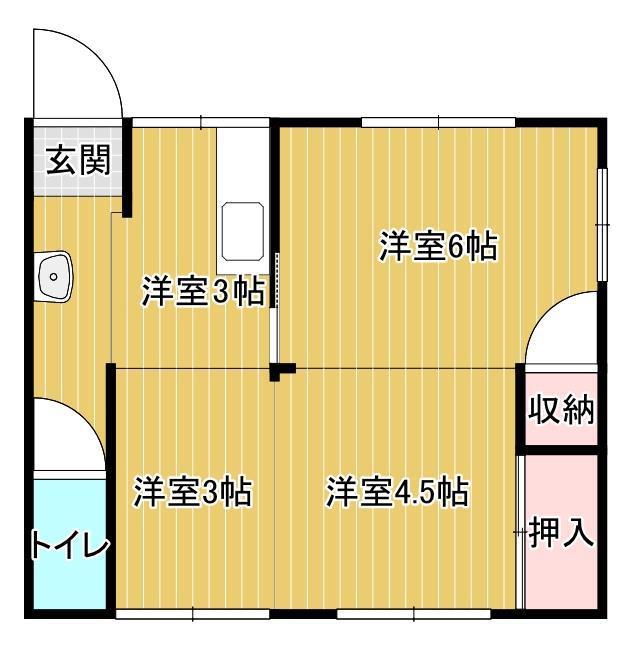 大山ビル(3K/2階)の間取り写真